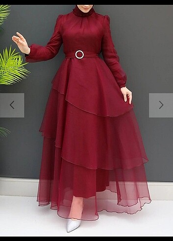 Bordo Abiye Elbise 