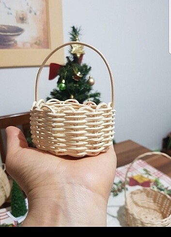 Ikı adet mini rattan sepet