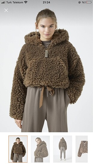 PULL&BEAR kanguru cepli kapüşonlu mont