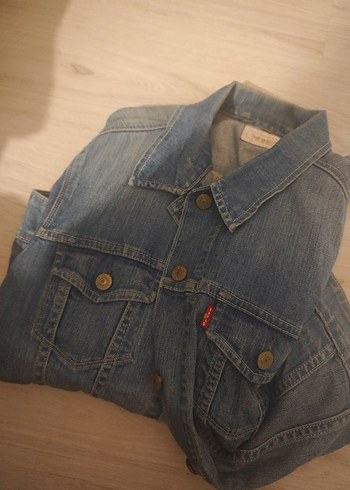 Düğmeli Mavi Kadın Kot Ceket - Görsel 3