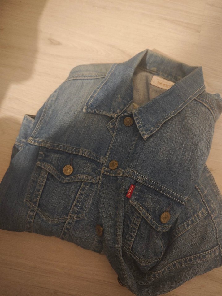 Düğmeli Mavi Kadın Kot Ceket - Görsel 3