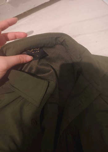 Kadın Haki Düğmeli Keten Gömlek - Görsel 2