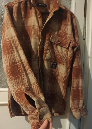 Düğmeli Kahverengi Uzun Kollu Kadın Gömlek - Görsel 5