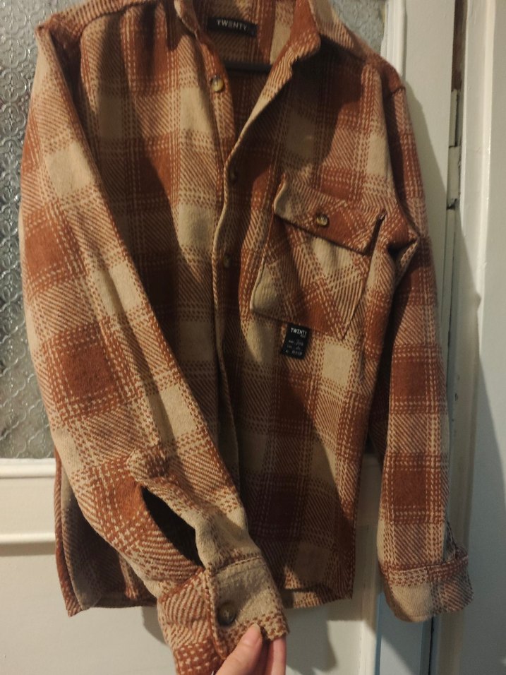 Düğmeli Kahverengi Uzun Kollu Kadın Gömlek - Görsel 5