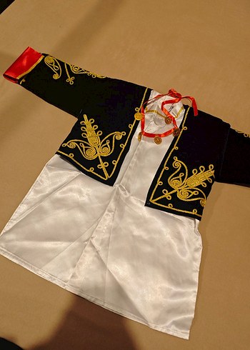 kız cocuk Klasik Kırmızı Nakışlı Uzun Henna Elbise - Görsel 6