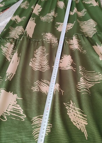 Yeşil Uzun Kollu Piliseli Kadın Elbise - Görsel 5