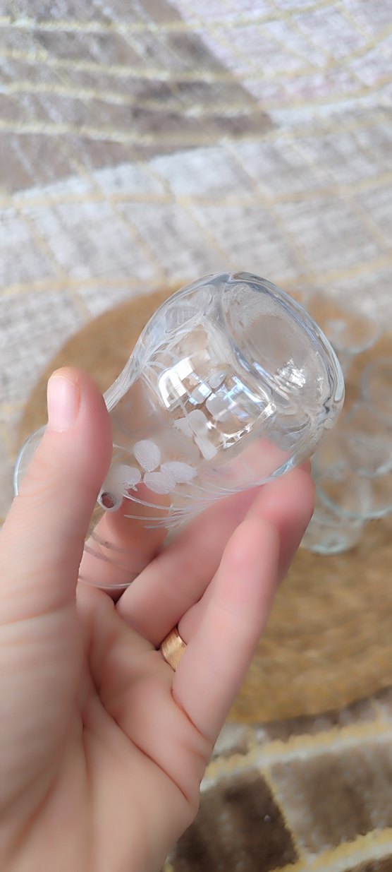 Beyaz Desenli İnce Cam Bardak Seti - Görsel 2