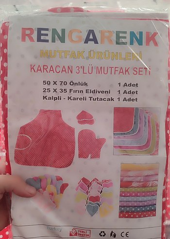 Kırmızı Puantiyeli Mutfak Önlüğü - Görsel 7