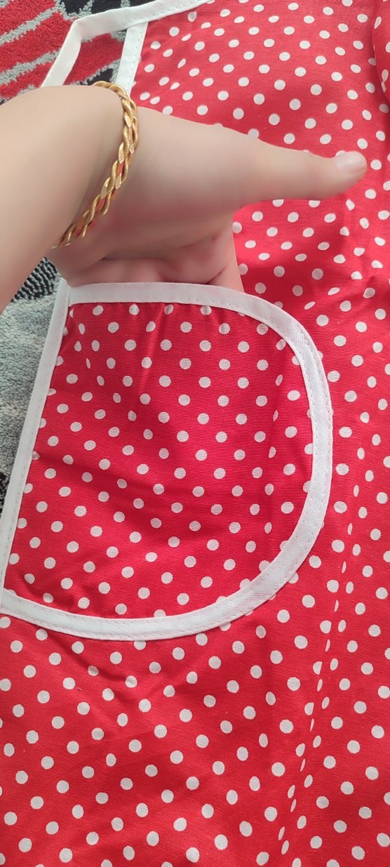 Kırmızı Puantiyeli Mutfak Önlüğü - Görsel 2