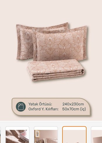 Bej Oxford Yatak Örtüsü ve Yastık Kılıfı Seti