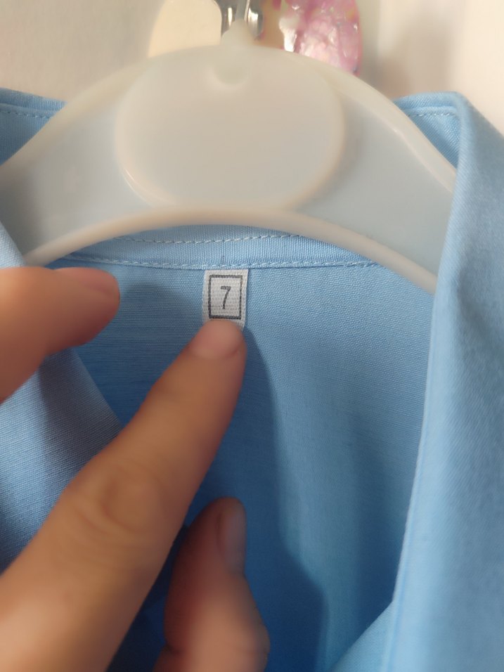 Mavi Keten Çocuk Gömlek - Görsel 3