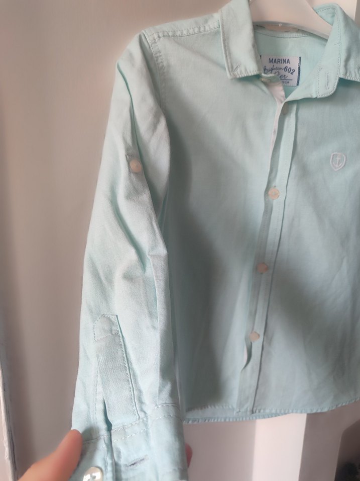 Turkuaz Erkek Çocuk Uzun Kollu Gömlek - Görsel 2