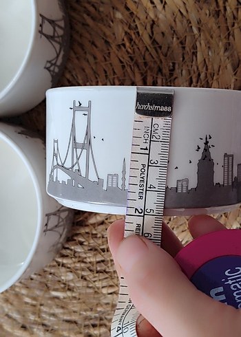 Gri İstanbul Silüetli Porselen Kase - Görsel 6