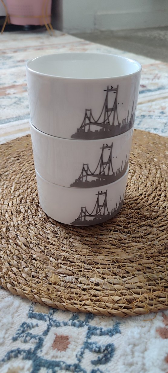 Gri İstanbul Silüetli Porselen Kase - Görsel 4