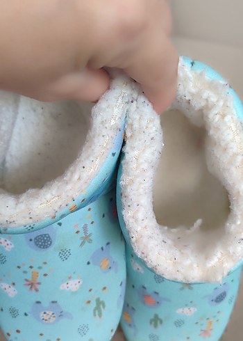 Mavi Baskılı Erkek Çocuk Sıcak Panduf - Görsel 3