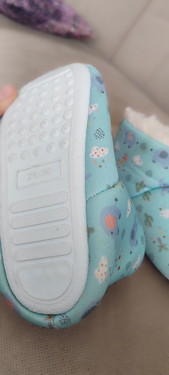 Mavi Baskılı Erkek Çocuk Sıcak Panduf - Görsel 5