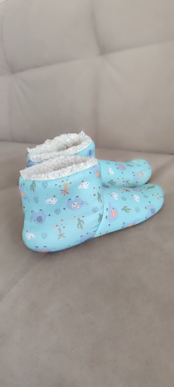 Mavi Baskılı Erkek Çocuk Sıcak Panduf - Görsel 2