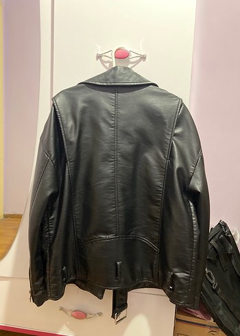 Zara Siyah Deri Biker Ceket - Görsel 2