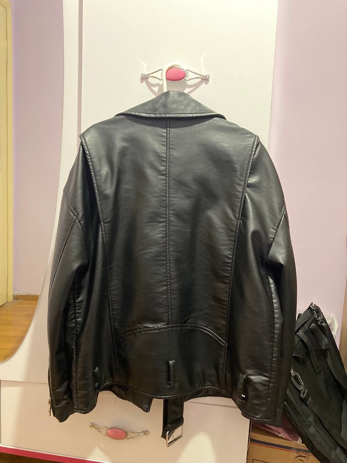 Zara Siyah Deri Biker Ceket - Görsel 2