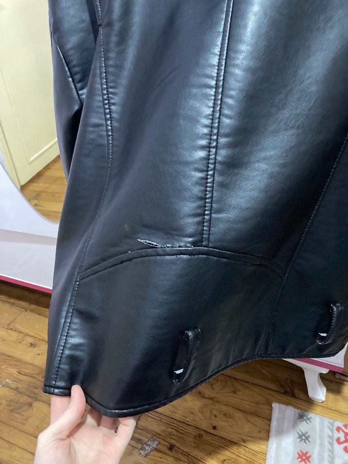 Zara Siyah Deri Biker Ceket - Görsel 3