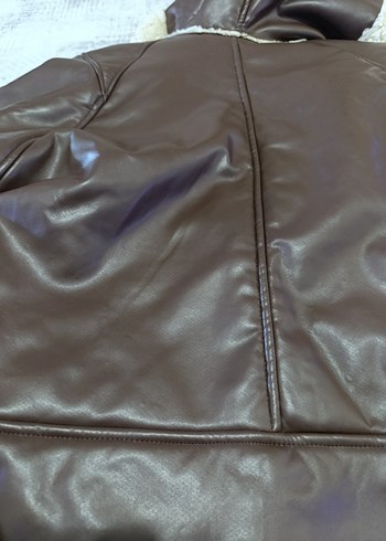 Kürklü Kahverengi Deri Kadın Ceket - Görsel 6