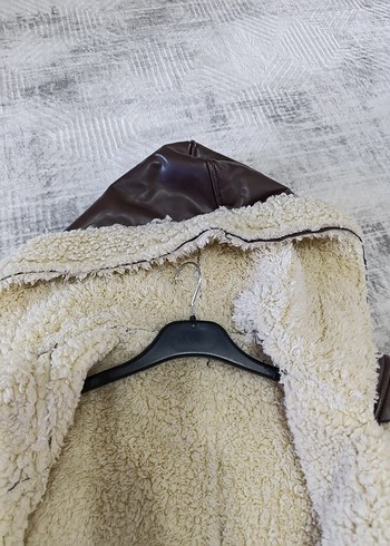 Kürklü Kahverengi Deri Kadın Ceket - Görsel 13