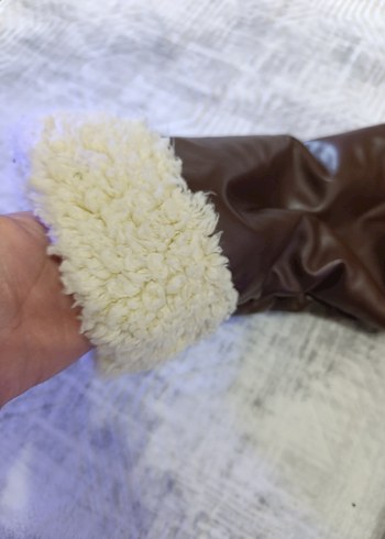 Kürklü Kahverengi Deri Kadın Ceket - Görsel 7