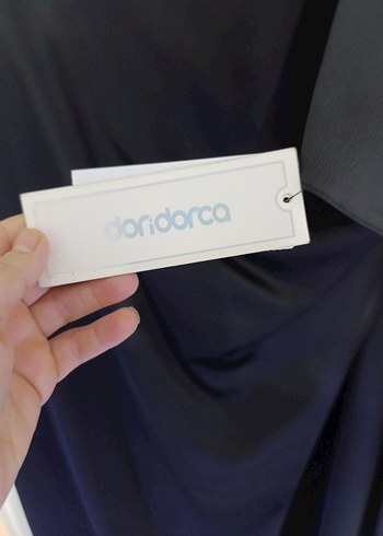 Siyah V Yakalı Uzun Kadın Abiye Elbise - Görsel 3