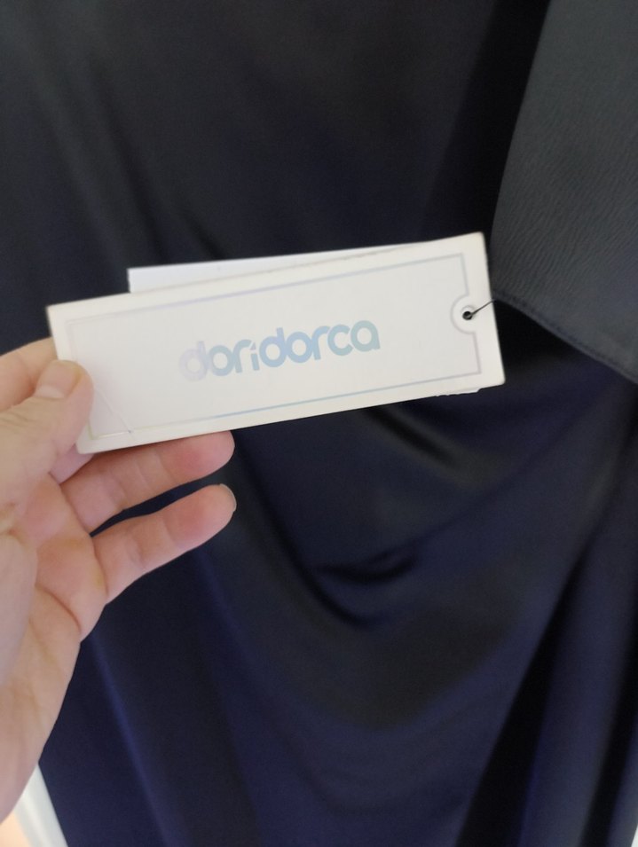 Siyah V Yakalı Uzun Kadın Abiye Elbise - Görsel 3