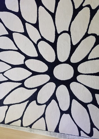 Siyah Beyaz Çiçek Desenli Modern Halı 6 m2 - Görsel 19