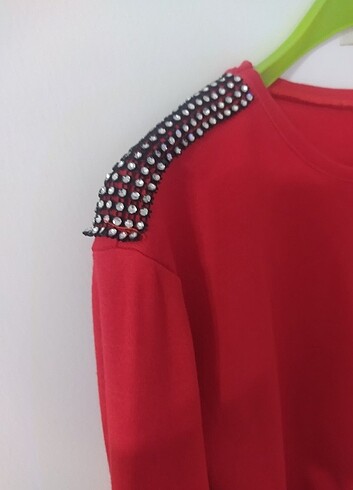 Penye kırmızı bluz - Görsel 4