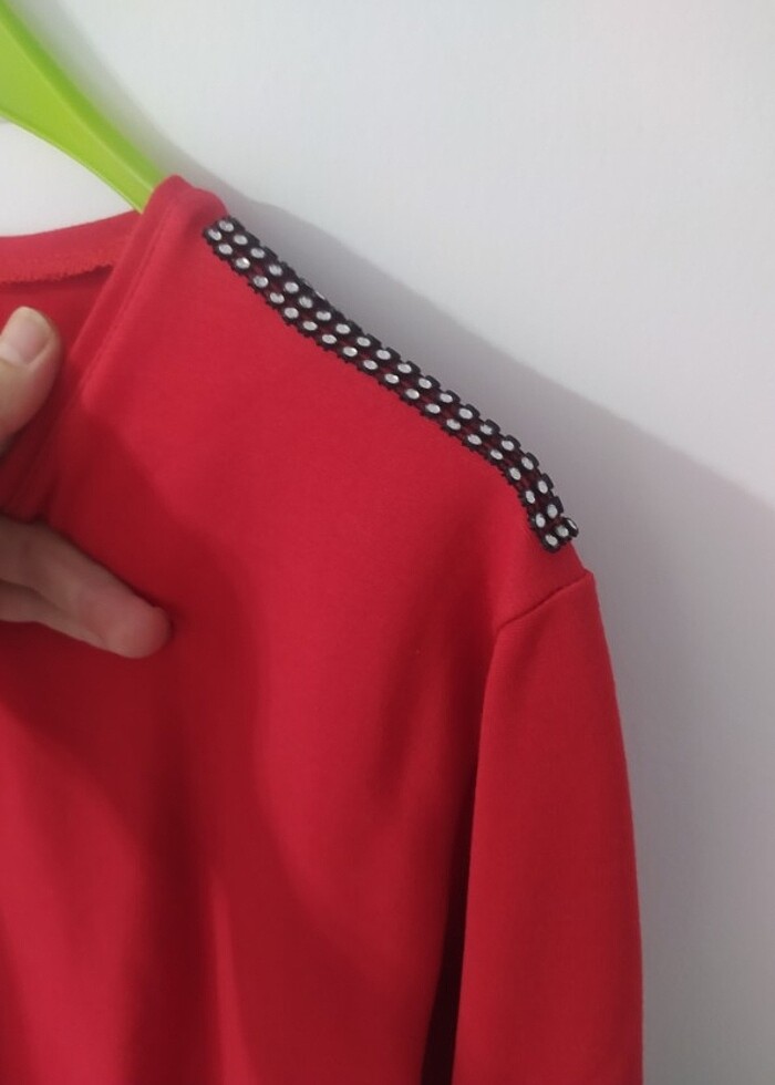 Penye kırmızı bluz - Görsel 3