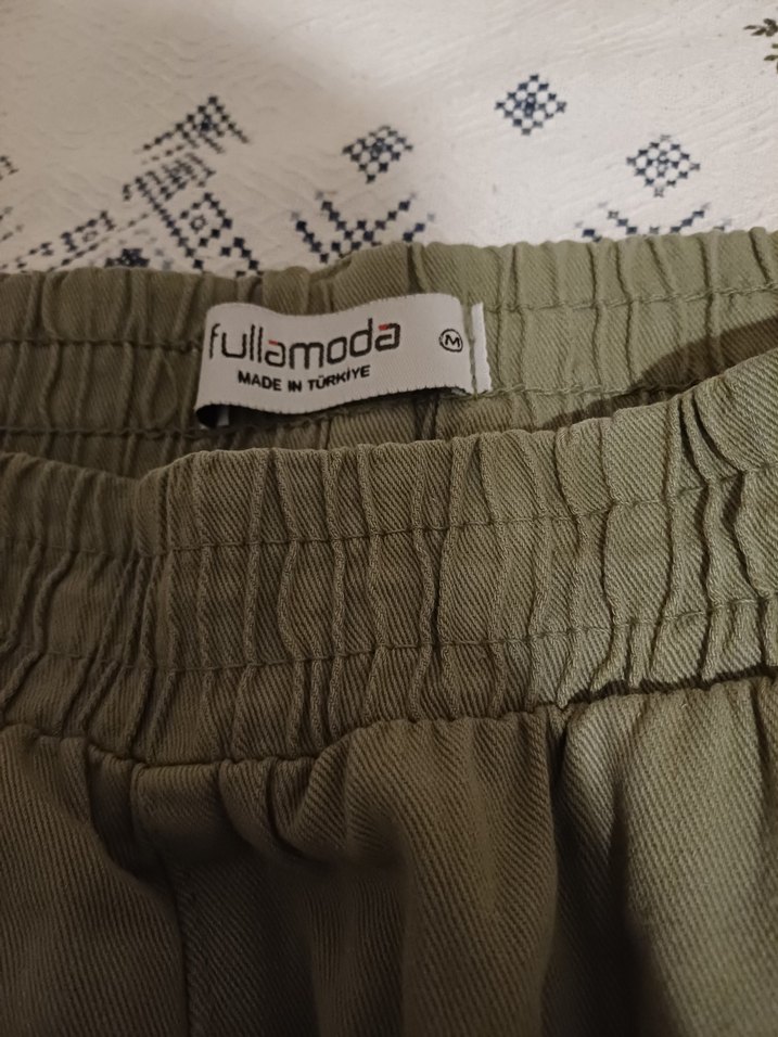 Kadın Haki Kargo Pantolon Bel Detaylı - Görsel 2