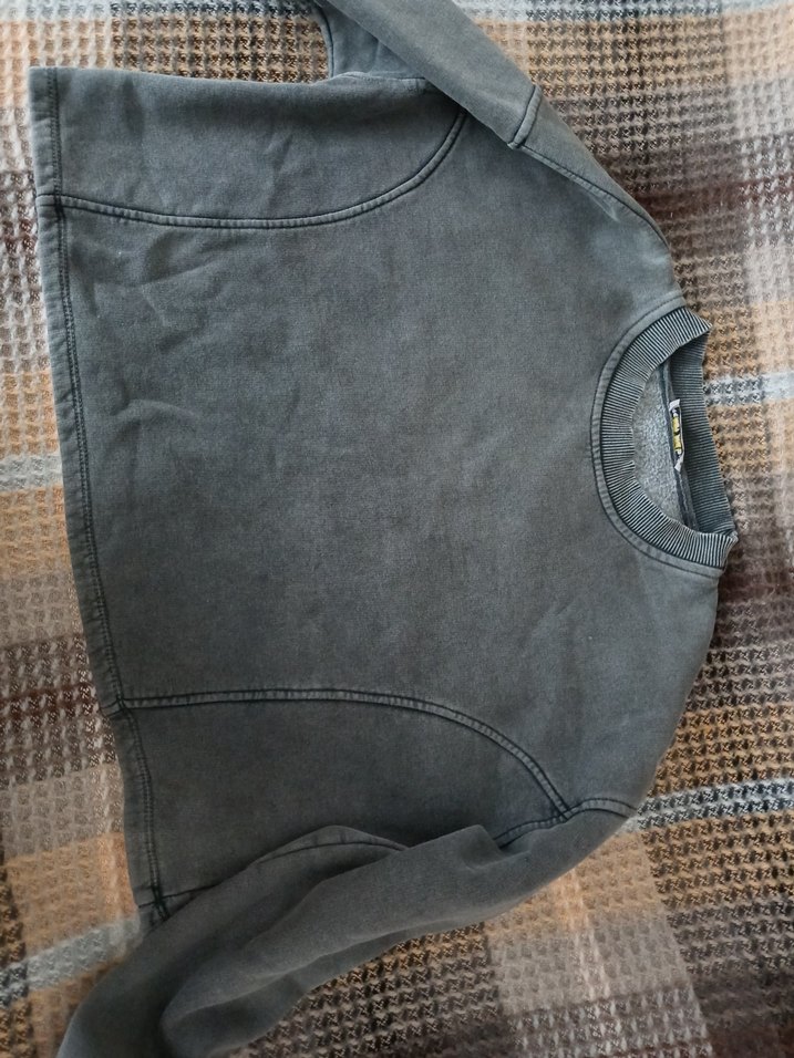 Gri Kadın Sweatshirt, Uzun Kollu, Rahat Kesim - Görsel 2