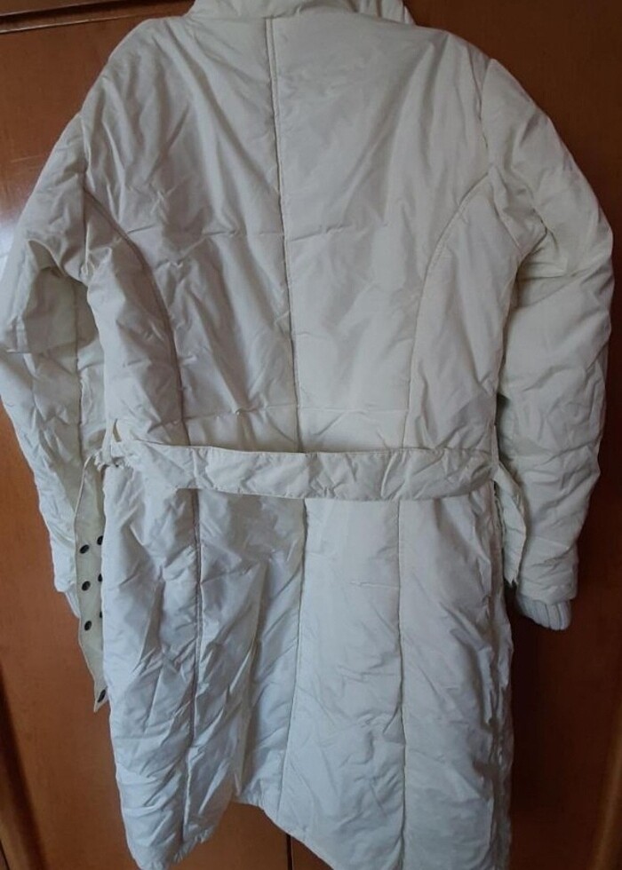 SEMPRE MARKA beyaz, ici tüy dolu, manto. L.  - Görsel 2