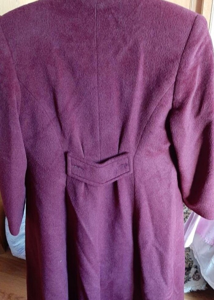 Pasha marka. Bordo, Xl. kaşe, uzun, yeni, hiç kullanılmamış palt - Görsel 5