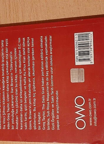 Beden Dan Brown Süleyman'ın Anahtarı Ve Şifreleri. Grek Taylor. OWO. M