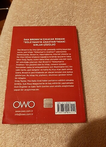Dan Brown Süleyman'ın Anahtarı Ve Şifreleri. Grek Taylor. OWO. M
