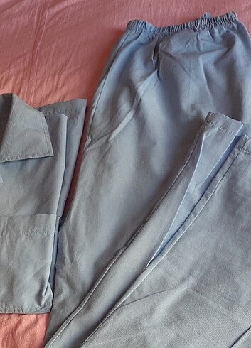 Erkek Pamuklu pijama takımı.  3 beden. açık mavi yeni - Görsel 13