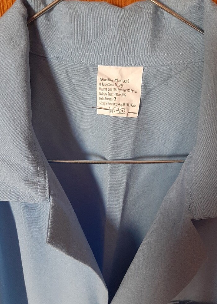 Erkek Pamuklu pijama takımı.  3 beden. açık mavi yeni - Görsel 4