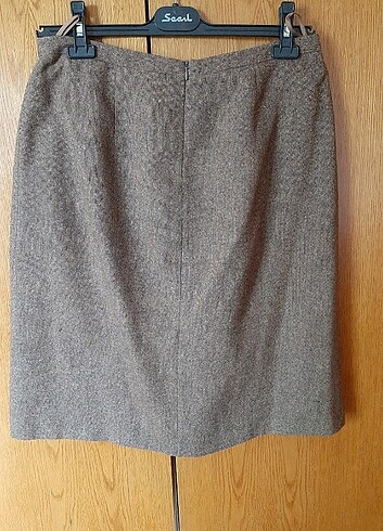 Twist marka 42 beden yünlü etek. kahverengi krem rengi Kumlu kum - Görsel 3