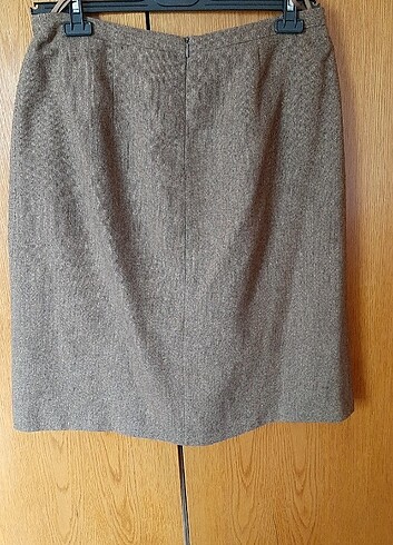 Twist marka 42 beden yünlü etek. kahverengi krem rengi Kumlu kum - Görsel 6