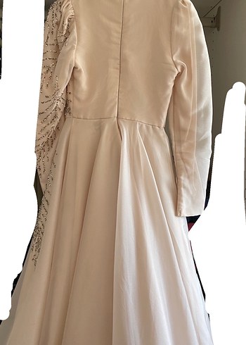 Krem tesettür Abiye - Görsel 5