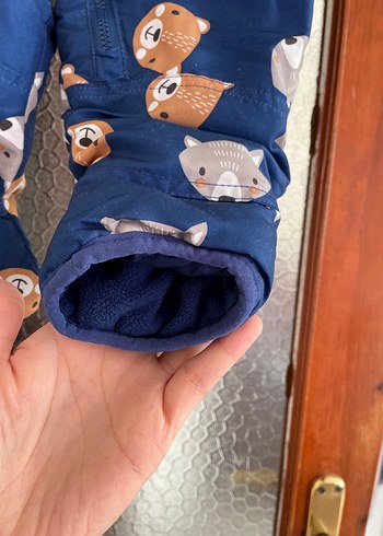 Kürklü Kapüşonlu Erkek Bebek Kış Tulumu astronot mont - Görsel 3