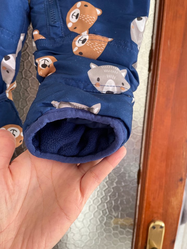 Kürklü Kapüşonlu Erkek Bebek Kış Tulumu astronot mont - Görsel 3