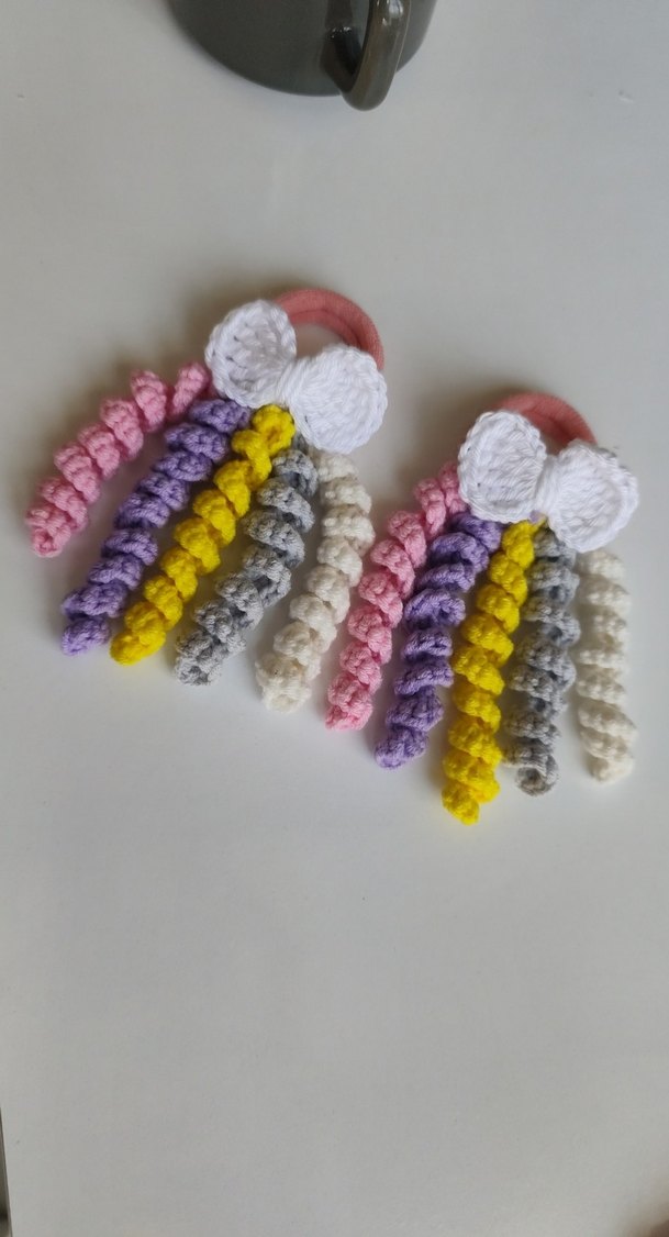 Renkli Örgü Bohem Çocuk Saç Tokası - Görsel 2