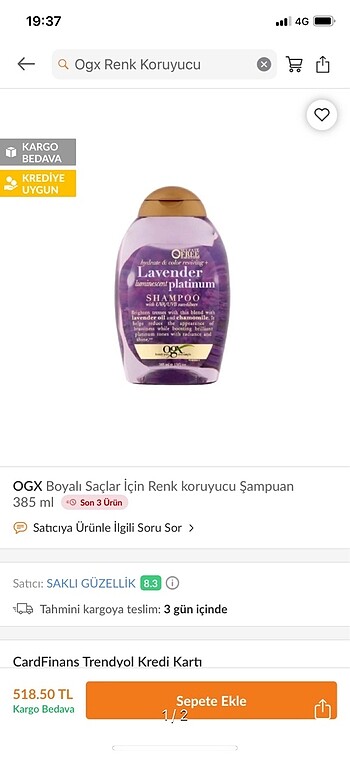 OGX renk koruyucu şampuan