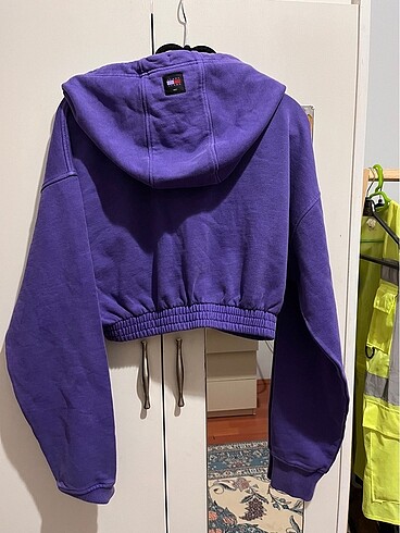 s Beden mor Renk Tommy Hilfiger Crop Sweatshirt