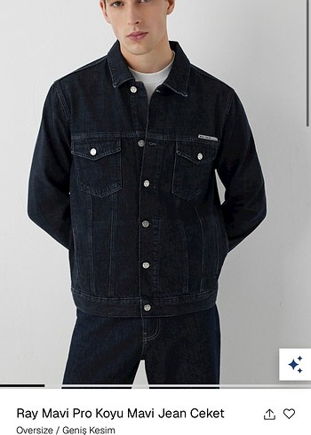 Mavi Ray Mavi Pro Koyu Mavi Oversize Jean Ceket