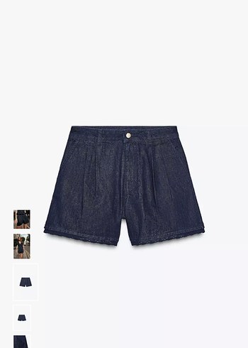 Zara ZARA Bol Paça Mini Denim Şort